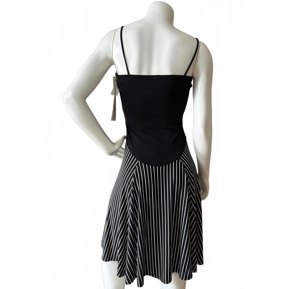 Joseph Ribkoff Black White Striped Fit & Flare Dress Size 4 NWT - Picture 2 of 4